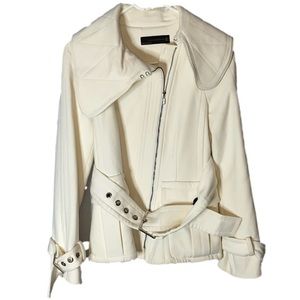Zara Cream Colored Moto Jacket Coat